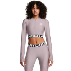 Under Armour Dámsky top HeatGear Rib 1/4 Zip LS Grey LL Under Armour Dámsky top HeatGear Rib 1/4 Zip LS Grey LL