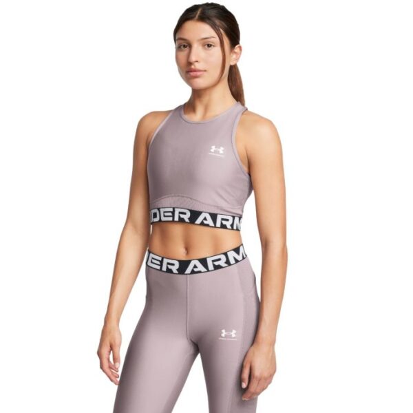 Under Armour Dámsky top HeatGear Rib Tank Grey MM Under Armour Dámsky top HeatGear Rib Tank Grey MM