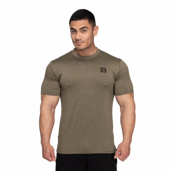 Better Bodies Essex Stripe Tee Washed Green Melange  M
