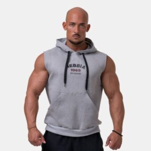 NEBBIA Panske tielko s kapucnou Golden Era Light Grey  XXL