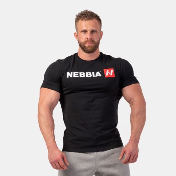 NEBBIA Pánske tričko Red “N“ čierne  M