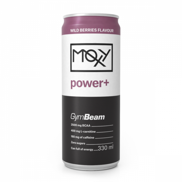 GymBeam MOXY power+ Energy Drink 24 x 330 ml jahodová limonáda