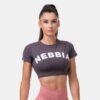 NEBBIA Dámske tričko Crop Top Sporty Hero Marron  XS