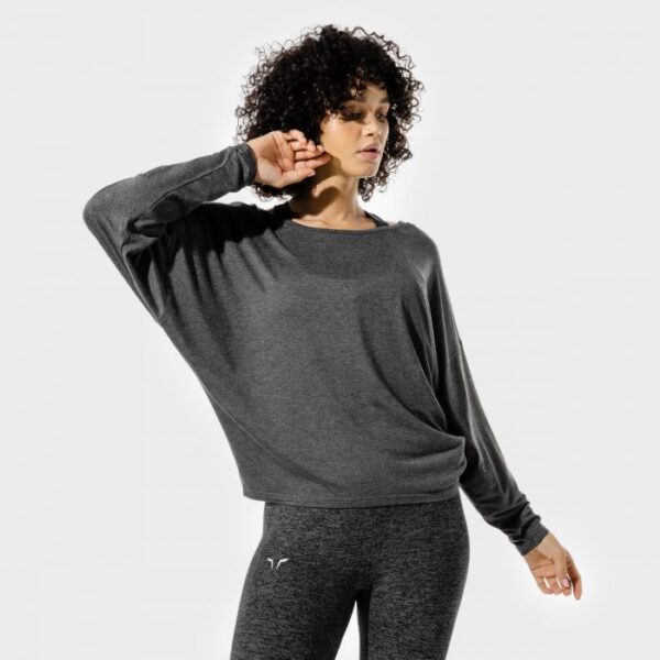 SQUATWOLF Dámske Tričko Batwing Top Black Marl  XS