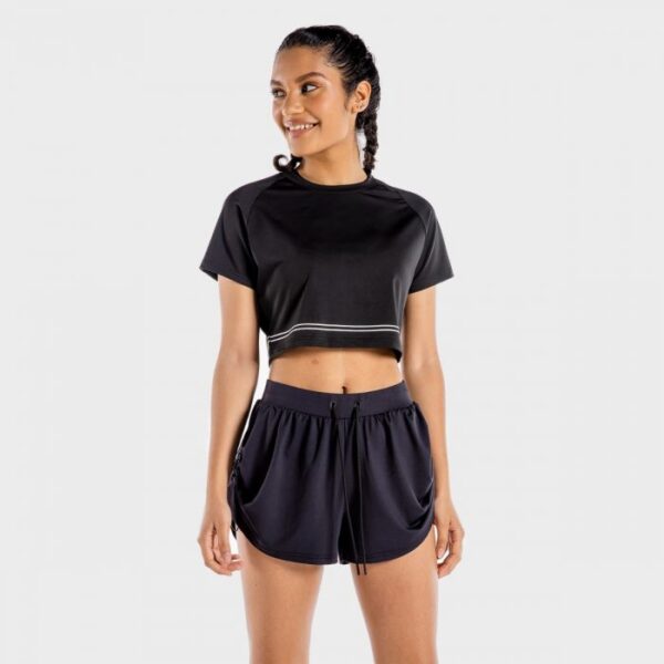 SQUATWOLF Dámske tričko Flux CropTop Onyx  M