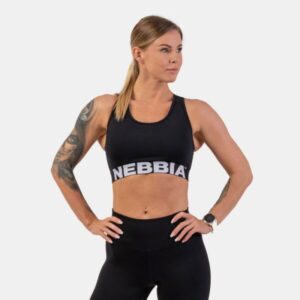NEBBIA Športová podprsenka Medium Impact Cross Back Black  XS