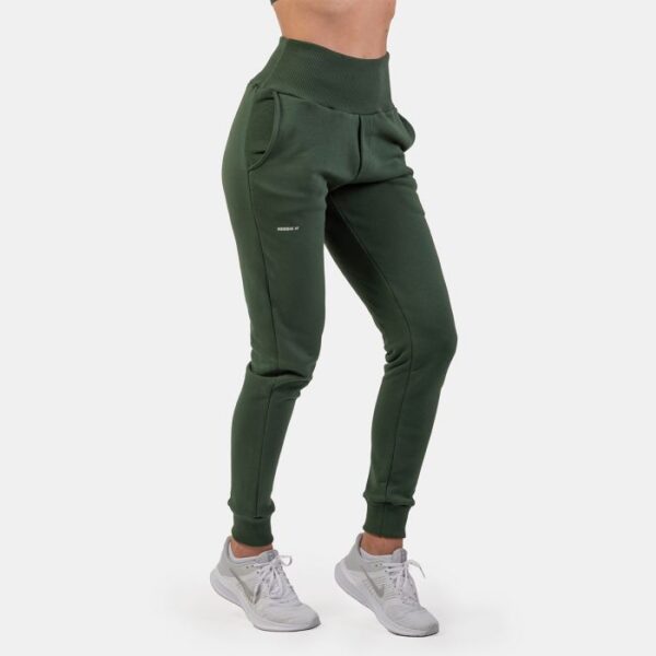 NEBBIA Dámske tepláky High-Waist Loose Fit Dark Green  S