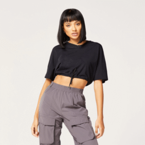 SQUATWOLF Dámske tričko Code Crop V Neck Black  M