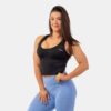 NEBBIA Dámske tielko Crop Top Sporty Slim Fit Black  XS