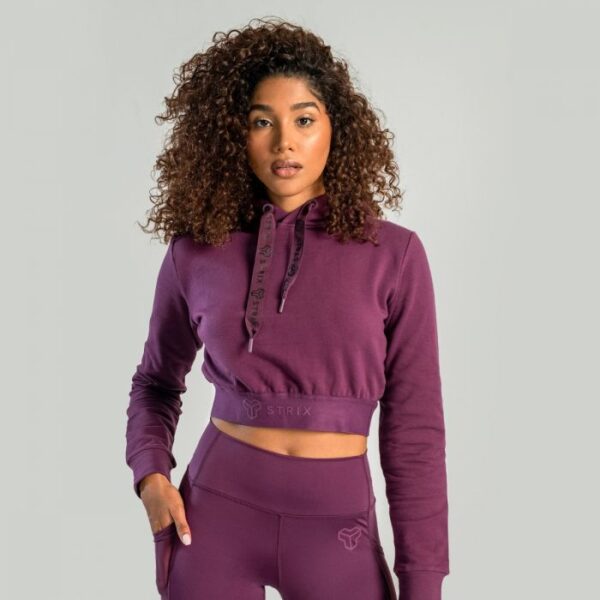 STRIX Dámska mikina Essential Cropped Hoodie Plum  SS