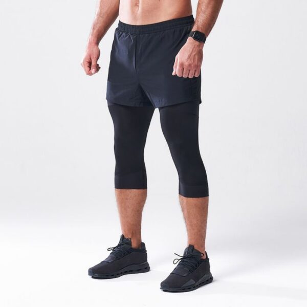 SQUATWOLF Kompresné legíny  All-Action Short + Tight Black  S