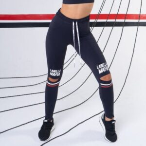 LABELLAMAFIA Dámske legíny Essentials Knee Slit Black  M