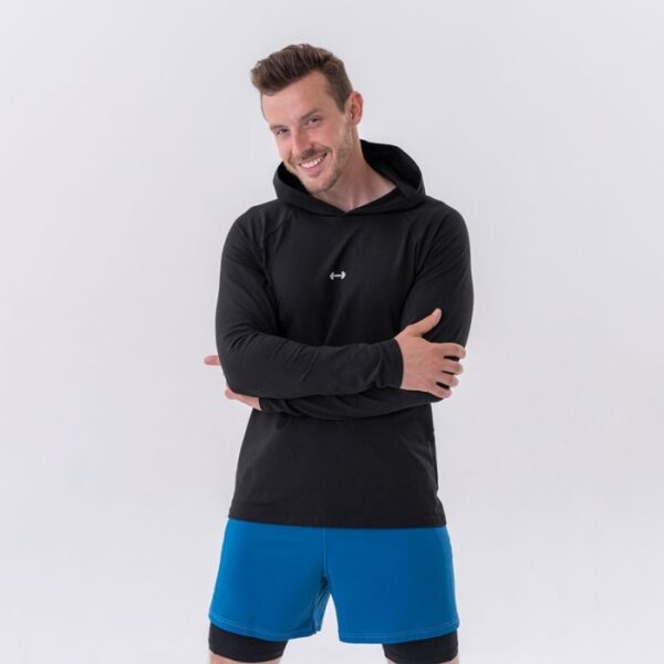 NEBBIA Pánske Tričko Long-Sleeve Hoodie Black  XXLXXL