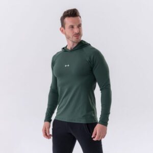 NEBBIA Pánske Tričko Long-Sleeve Hoodie Dark Green  XXLXXL
