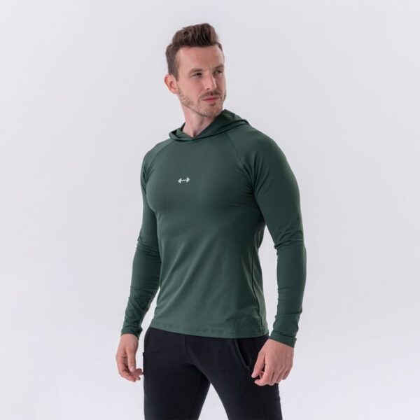 NEBBIA Pánske Tričko Long-Sleeve Hoodie Dark Green  XXLXXL