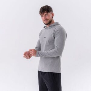 NEBBIA Pánske Tričko Long-Sleeve Hoodie Light Grey  MM