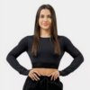 NEBBIA Dámske tričko Crop Intense Perform Black  XSXS