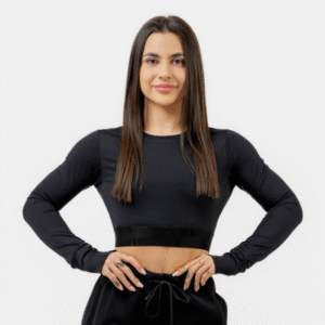 NEBBIA Dámske tričko Crop Intense Perform Black  XSXS