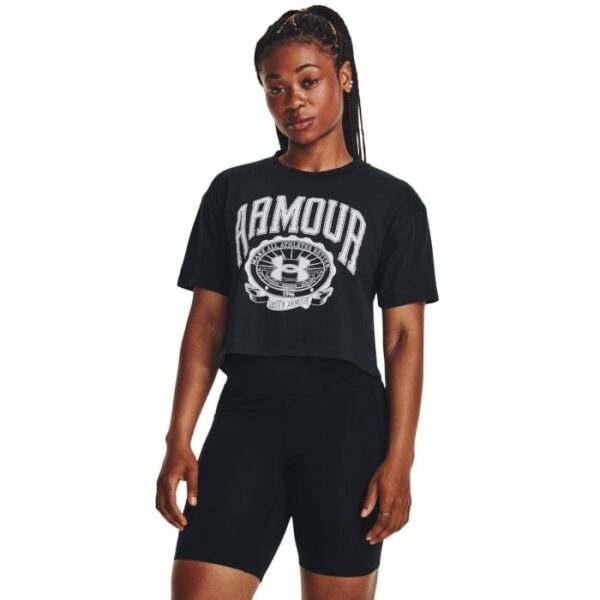 Under Armour Tričko Collegiate Crest Crop SS Grey  MM