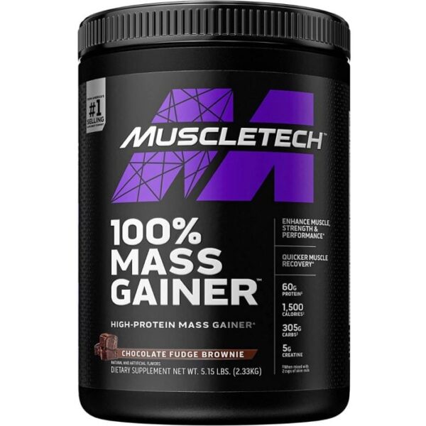 MuscleTech 100% Mass Gainer 2330 g vanilkový koktejl