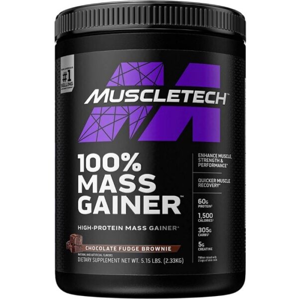 MuscleTech 100% Mass Gainer 2330 g čokoláda fondán brownie