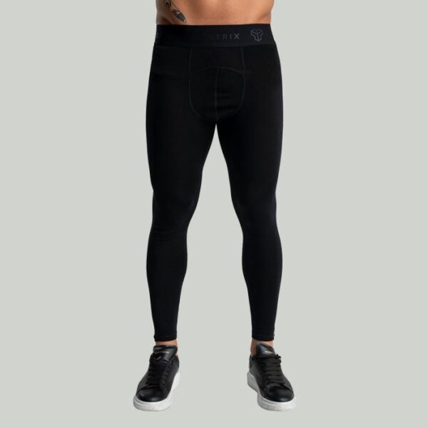 STRIX Pánske legíny MERINO I Black  SS