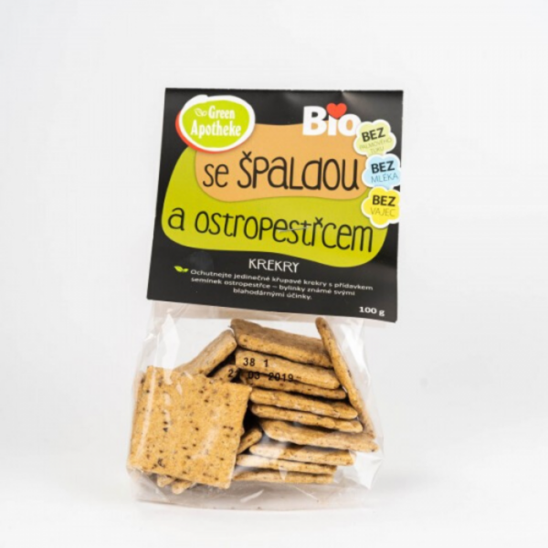 Green Apotheke BIO Špaldové krekry so semienkami pestreca mariánskeho 20 x 100 g cookies & cream
