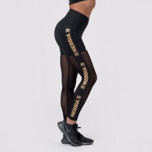 NEBBIA Dámske legíny Intense Gold Mesh Black  XS