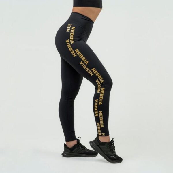 NEBBIA Dámske legíny Classic High Waist Intense Iconic Black/Gold  XSXS