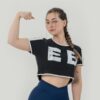 NEBBIA Dámske tričko Oversized Crop Top Game On Black  XSXS