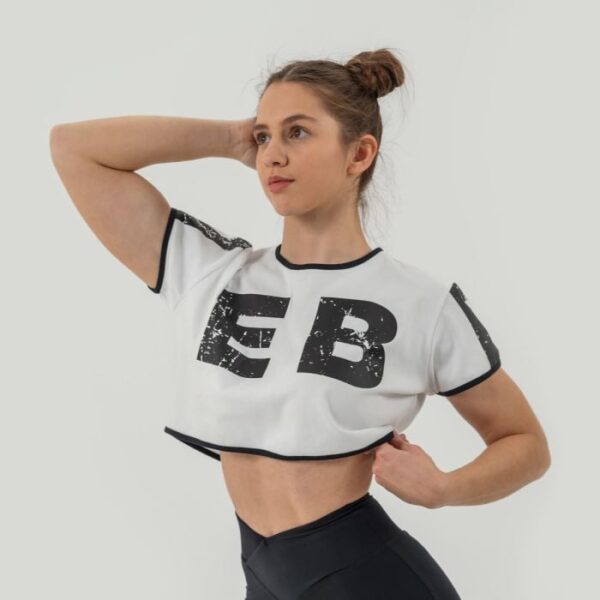 NEBBIA Dámske tričko Oversized Crop Top Game On White  MM