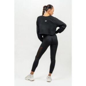 NEBBIA Crop Mikina Gym Spirit Black  LL