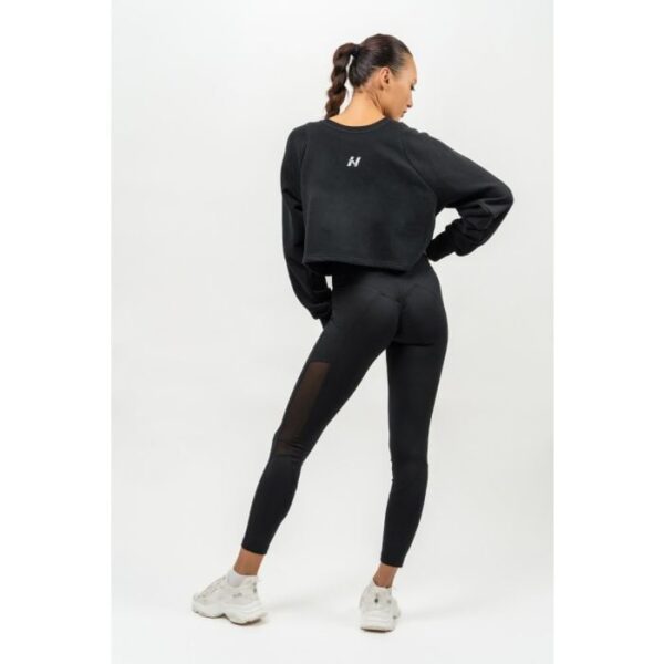 NEBBIA Crop Mikina Gym Spirit Black  MM