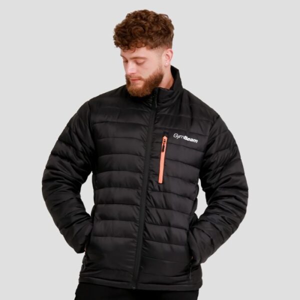GymBeam Pánska bunda Puffer Black/Orange  XLXL