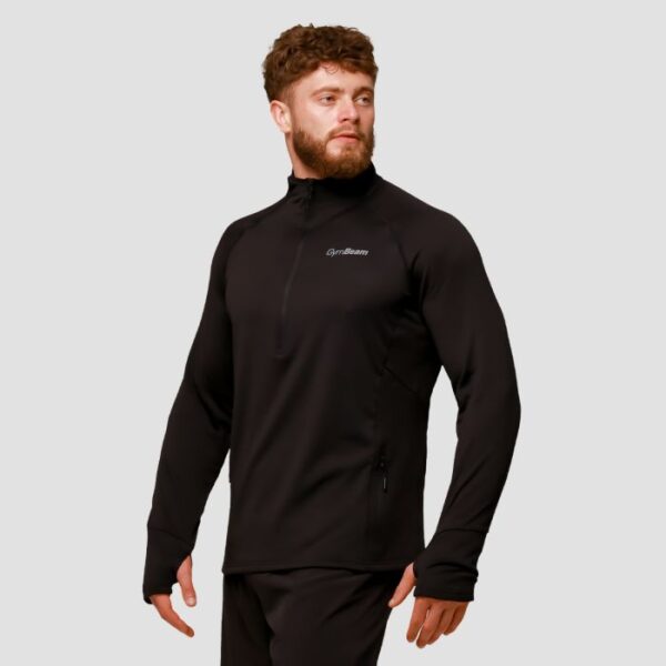 GymBeam Bežecká mikina 1/2 Zip Pulse Black  SS
