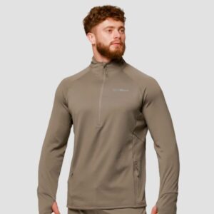 GymBeam Bežecká mikina 1/2 Zip Pulse Vetiver  LL