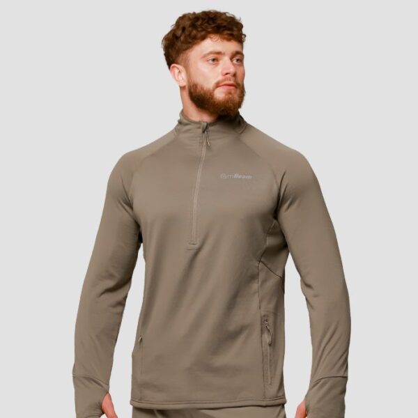 GymBeam Bežecká mikina 1/2 Zip Pulse Vetiver  LL