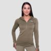 GymBeam Dámska bežecká mikina 1/2 Zip Pulse Vetiver  XSXS