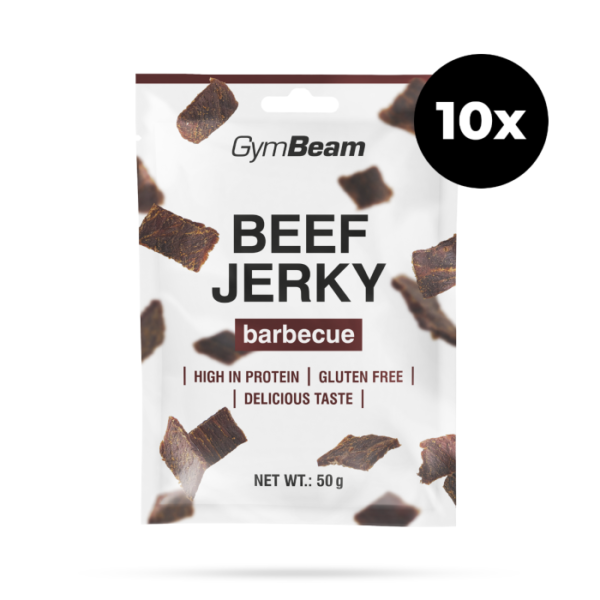 GymBeam Sušené mäso Beef Jerky 10 x 50 g barbecue