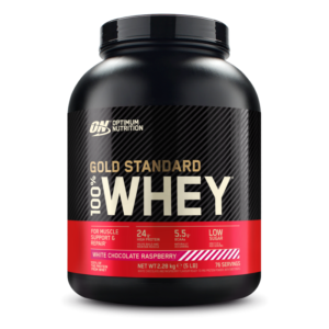 Optimum Nutrition 100 Whey Gold Standard 2250 g biela čokoláda malina Optimum Nutrition 100 Whey Gold Standard 2250 g biela čokoláda malina