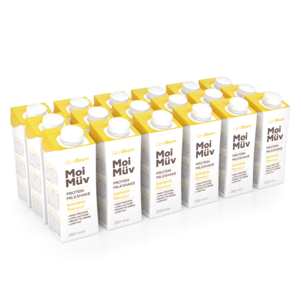 GymBeam MoiMüv Protein Milkshake 18 x 250 ml banán GymBeam MoiMüv Protein Milkshake 18 x 250 ml banán