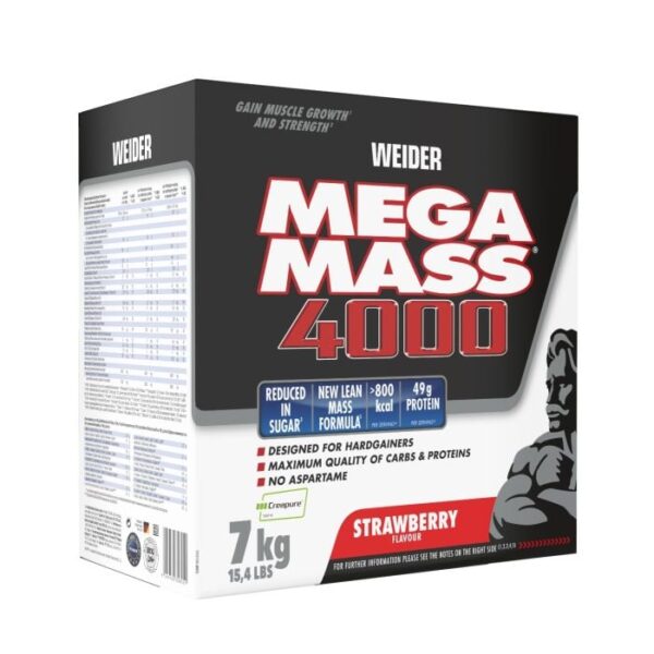 Weider Mega Mass 4000 7000 g jahoda Weider Mega Mass 4000 7000 g jahoda