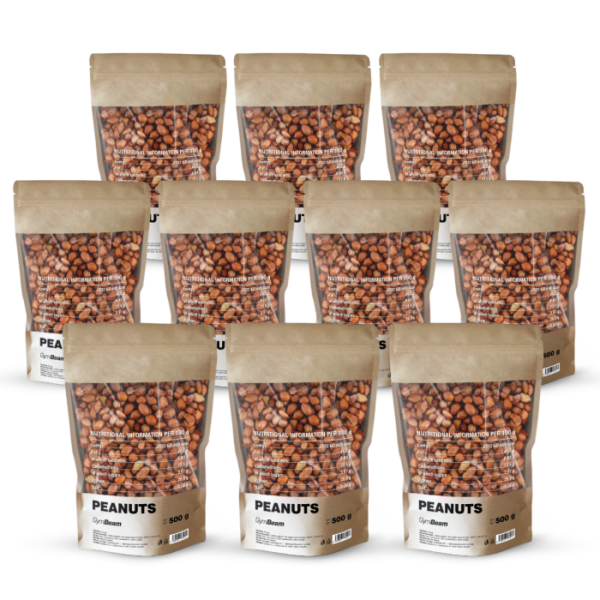 GymBeam Arašidy nepražené 10 x 500 g