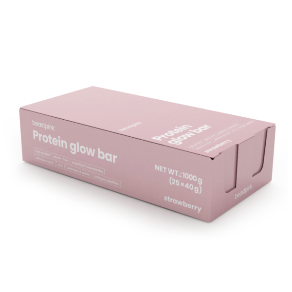 BeastPink Proteínová tyčinka GlowBar 25 x 40 g jahoda BeastPink Proteínová tyčinka GlowBar 25 x 40 g jahoda