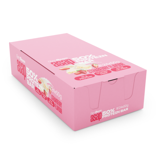 GymBeam ASAP 50% Protein Bar 24 x 50 g jahoda