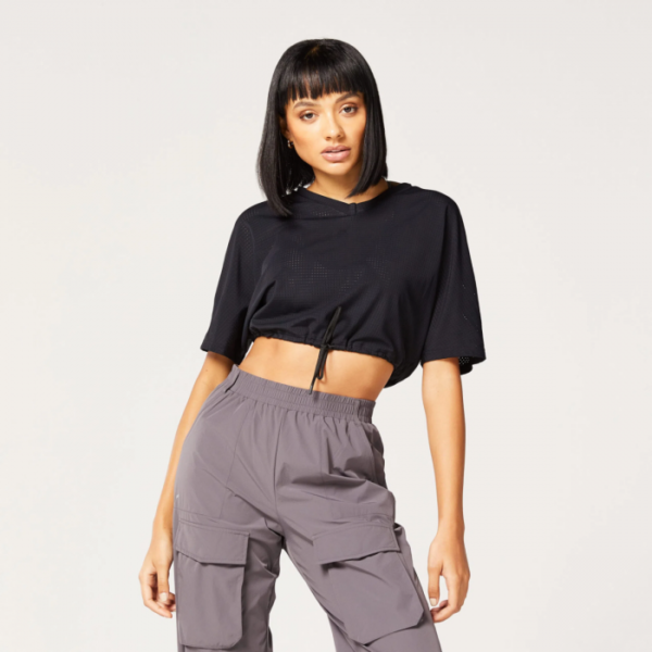 SQUATWOLF Dámske tričko Code Crop V Neck Black  XS