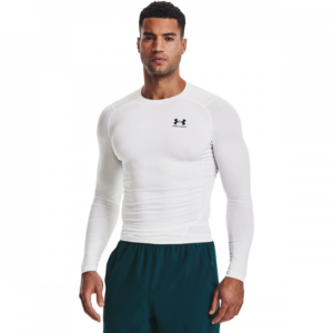 Under Armour Kompresné tričko HG Armour Comp LS White  S
