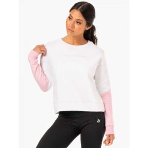 Ryderwear Dámska mikina Hybrid Pullover White Pink XSXS Ryderwear Dámska mikina Hybrid Pullover White Pink XSXS