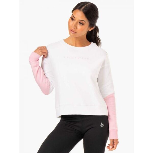 Ryderwear Dámska mikina Hybrid Pullover White Pink XSXS Ryderwear Dámska mikina Hybrid Pullover White Pink XSXS
