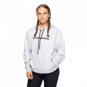 Better Bodies Hoodie Logo Light Grey Melange L Better Bodies Hoodie Logo Light Grey Melange L